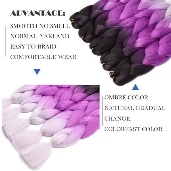 5 packs of PURPLE ombré braiding hair *NWT* main image 5